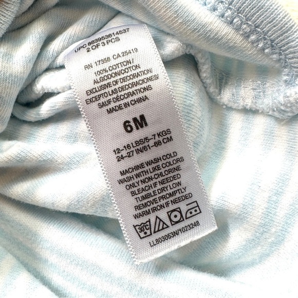 ⭐️ 5 for $25 Set of 2 Blue & White Baby Cotton Onesies Size 6-9 Months - Picture 6 of 9